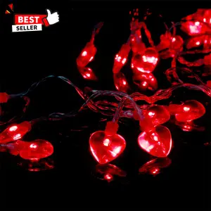 14.5ft 40LED Valentine's Day String Lights, Heart-Shaped Hanging Garland Decor for Indoor/Outdoor Home Room, Party, Wedding