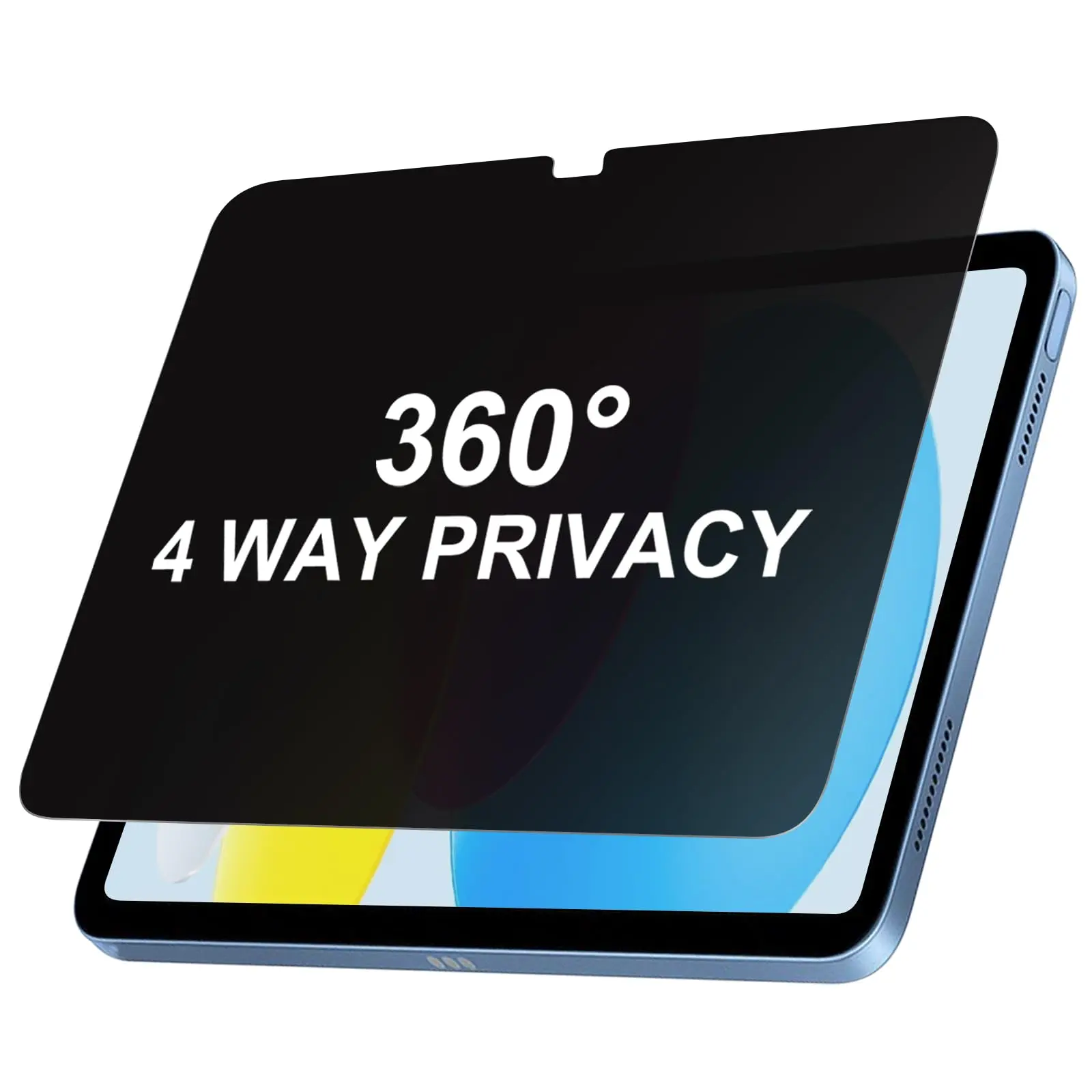 360° 4 Way Screen Protector For Ipad A16 11 Inch 2025 11th/ 10th Generation 2022 (10.9 Inch)  360 Degree Anti-spy Tempered Glass Film 9h Hardness 1 Pack
