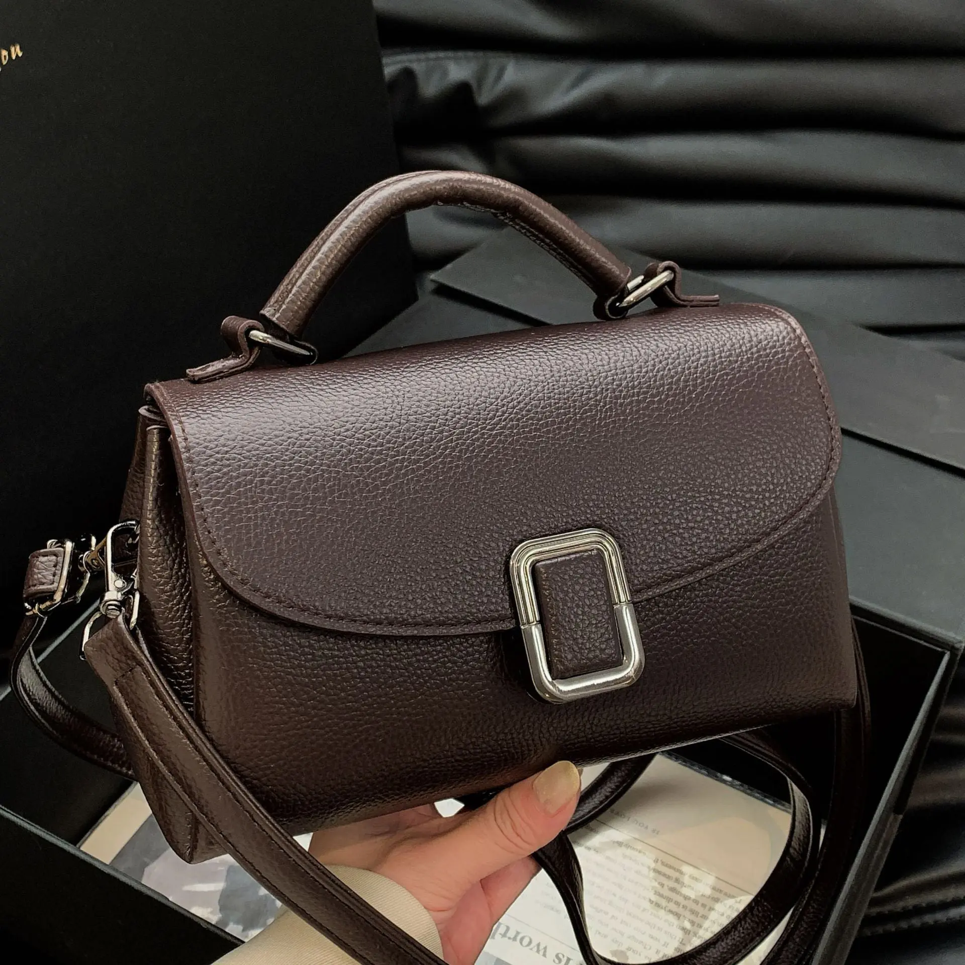 Aura Vivienne Structured Top Handle Bag