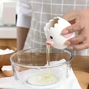 Ceramic Cute And Adorable Chick-Shaped Egg Separator, Protein And Egg Yolk Filter, Multifunctional Egg Holder