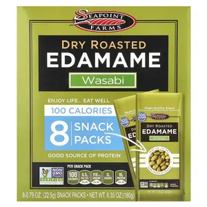 Seapoint Farms Dry Roasted Edamame, Wasabi, 8 Snack Packs, 0.79 oz (22.5 g) Each Seapoint Farms Dry Roasted Edamame, Wasabi, 8 Snack Packs, 0.79 oz (22.5 g) Each