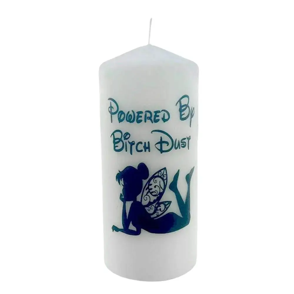 Tinker Bell White Pillar Candle Inspired by Peter Pan Magic Warm Light Ornaments for Home Decoration High-Quality Wax Charming Design Cozy Room