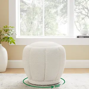Multi-Functional Swivel Ottoman, Can be Used as a Bedroom Vanity Chair, Living Room Footstool and Entryway Shoe-Changing Foot Stool, Without Installation storage ottoman