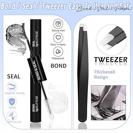 Fluffy Lash Clusters with Spike Manga Lash Clusters Kit Lash Extension with Lash Bond and Seal Lash Applicator Premade Individual Lashes Lashes Clusters Wispy Fairy Cluster Eyelashes Kit(80D,10-18mm)