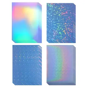10 Sheets Printable Vinyl Stickers, Holographic Self-Adhesive Waterproof Decal Paper, 8.27x11.7 Inches, for Inkjet and Laser Printers