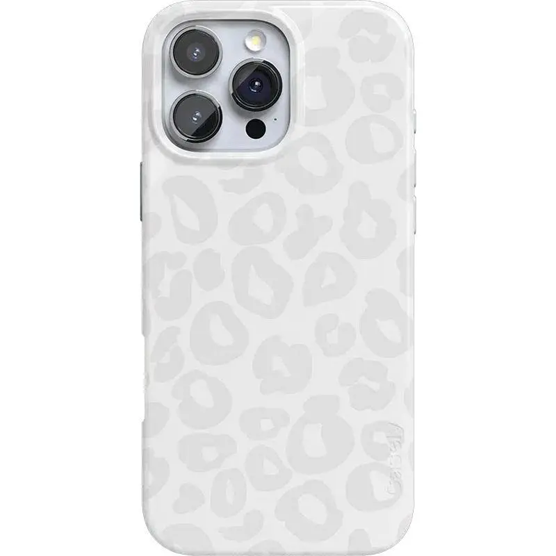 Into The Wild White Snow Leopard Custom Dual-Layer Polycarbonate Rubber Smartphone Case - Gloss Finish, Impact-Resist., Light Yet Tough, Rubber Liner Guard, Protective Shockproof Accessory for Multiple iPhones & Animal Lovers
