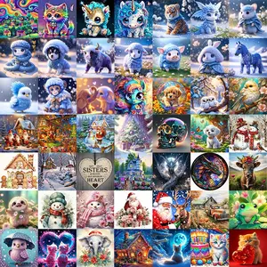 10pcs/20pcs/30pcs Diamond Painting Kits, Cartoon Animal & Landscape Patterns, Full Drill Art Set for Wall Decor, Beginner-Friendly Gift Kit, Handmade Gifts