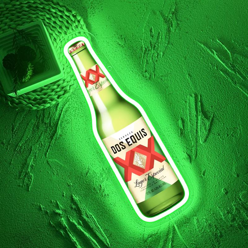 Dos Equis Mexican Lager Beer Neon Sign for Wall Decor Dimmable Beer Neon Signs Bar Led Sign Neon Sign for Man Cave Light Up Sign for Bedroom Home Bar Shop Pub Bistro Party Hotel Game Room Decor Gifts Led Neon Lights