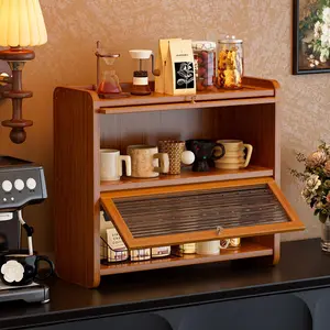 Vintage Acrylic Storage Rack, Square Shelf, Cup Holder, Bookshelf, Kitchen Organizer, Beverage Organizer, Desktop Cabinet, Home Decor, Living Room, Bedroom