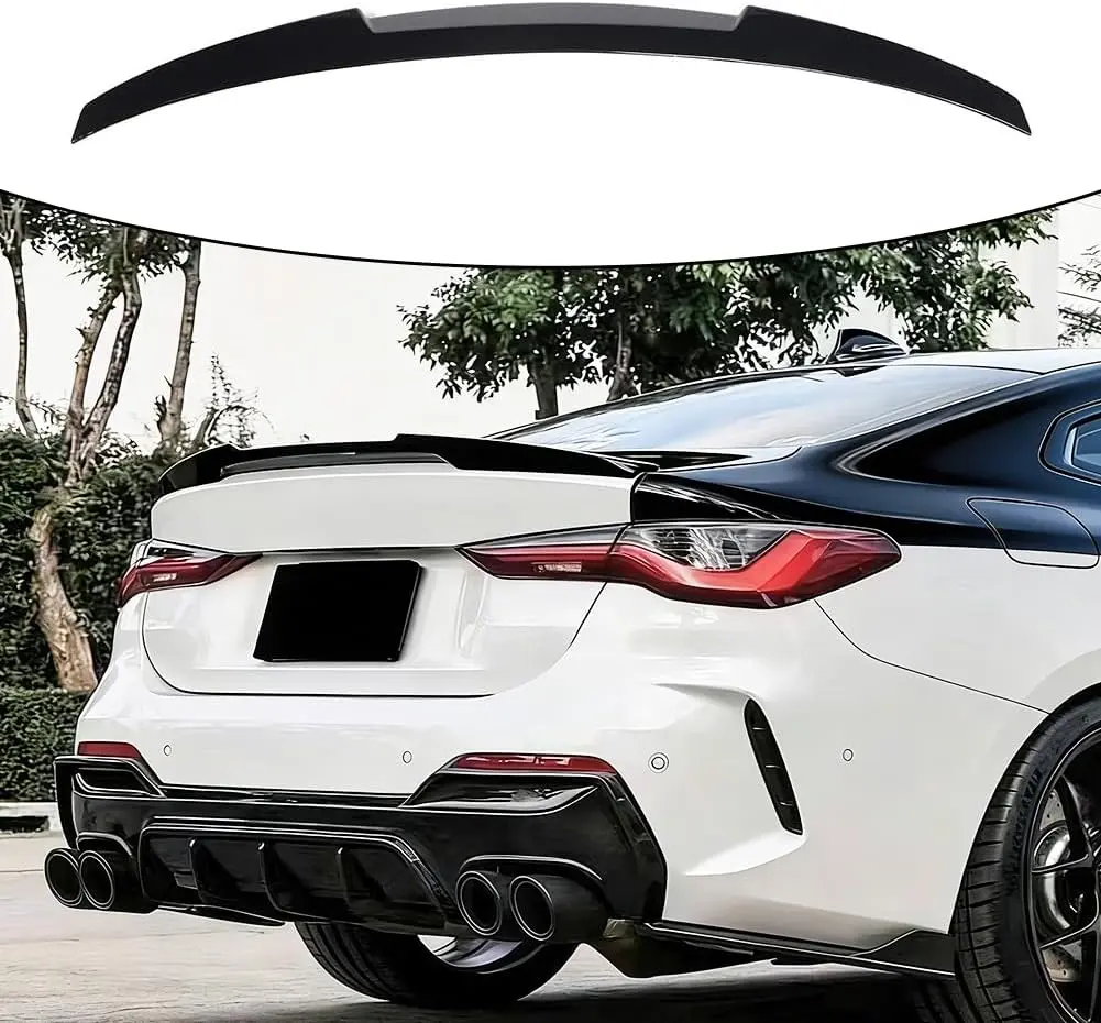 Gloss Black Aerodynamic Rear Wing Spoiler Lip for BMW 4 Series G26 I4 4-Door Gran Coupe 2021-2024, Easy Install, Performance Sporty Look, Stability Boost