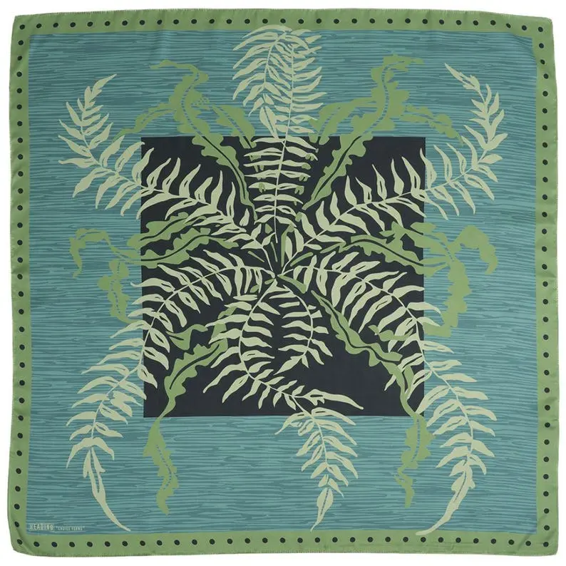 Choice Ferns Silky Scarf | Botanical Print | Vintage Inspired Accessory