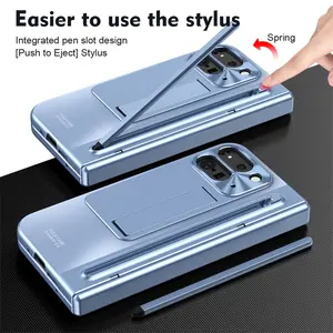 Electroplated Frosted Lens Protection Tempered Glass Film Phone Case For Google Pixel 9Pro 10Pro Fold Folding Hinge Phone Case