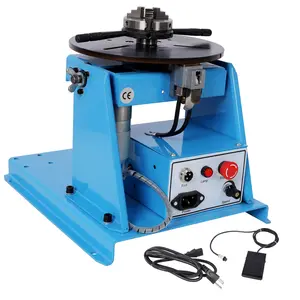 22LBS Rotary Welding Positioner, 110V, 20W Portable Welder Positioning Machine, 0-90° Welding Positioning Turntable Table, with 3-Jaw Lathe Chuck,Blue