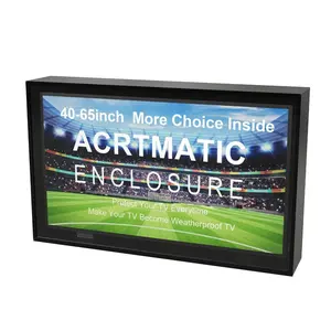 acrtmatic Weatherproof Outdoor TV Cover, Hard and Durable, Clear Television Enclosure for 50-55 inch Screens for Outside (Right Door), with Universal Adjustable TV Wall Mount Bracket Included.