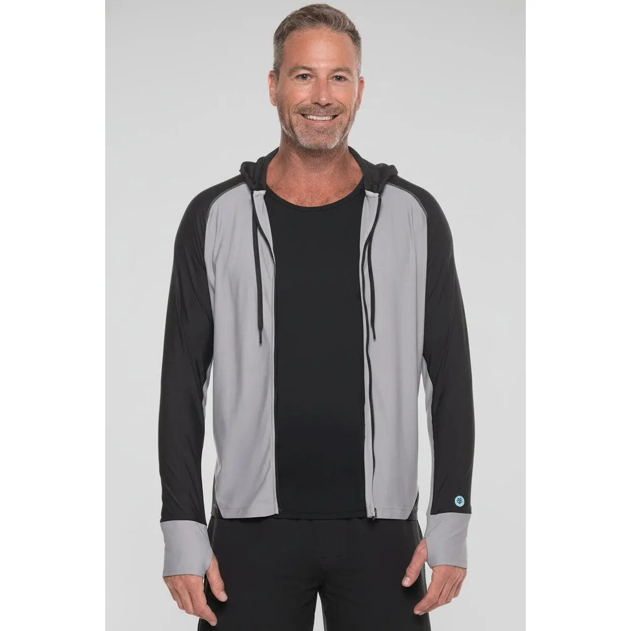 Ocala | Men's Swim Hoodie | Black Colorblock
