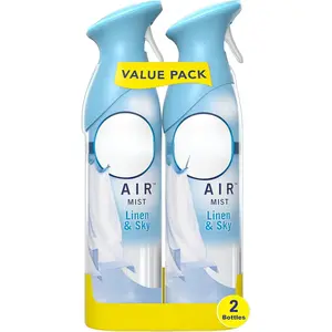 Air Mist Air Freshener Spray, Odor-Fighting Room Spray, Air Fresheners for Home and Bathroom and Kitchen, Aerosol Can, Linen & Sky Scent, 8.8oz, 2 Count