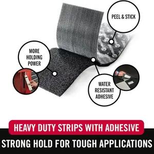 High Strength Fasteners, Adhesive 4x1 Inch Strips, 8 Sets, 10 Lbs Load Capacity, Industrial Strong Tape, Indoor/outdoor Use, 50 Pairs
