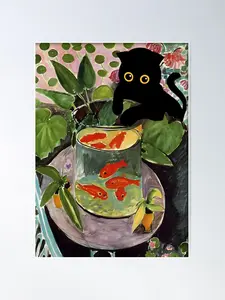Matisse Cat Goldfish Poster Print For House Decoration