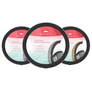 Carbella Crystal Bling Steering Wheel Cover, Shiny Sparkle Rhinestone, Fits Standard Wheels 14.5-15.5 Inches