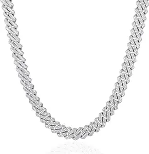 Cuban Link Chain For Men - Iced Out Diamond Necklace | Silver & Gold Plated Hip Hop Chains