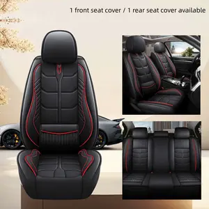 Universal PU Leather Car Seat Cover, Front Seat Lumbar Support, Rear Split Bench Cover, All-Season Easy Install, Seat Protection for Car Suv, Automotive Seat Covers, Car Seat Protectors