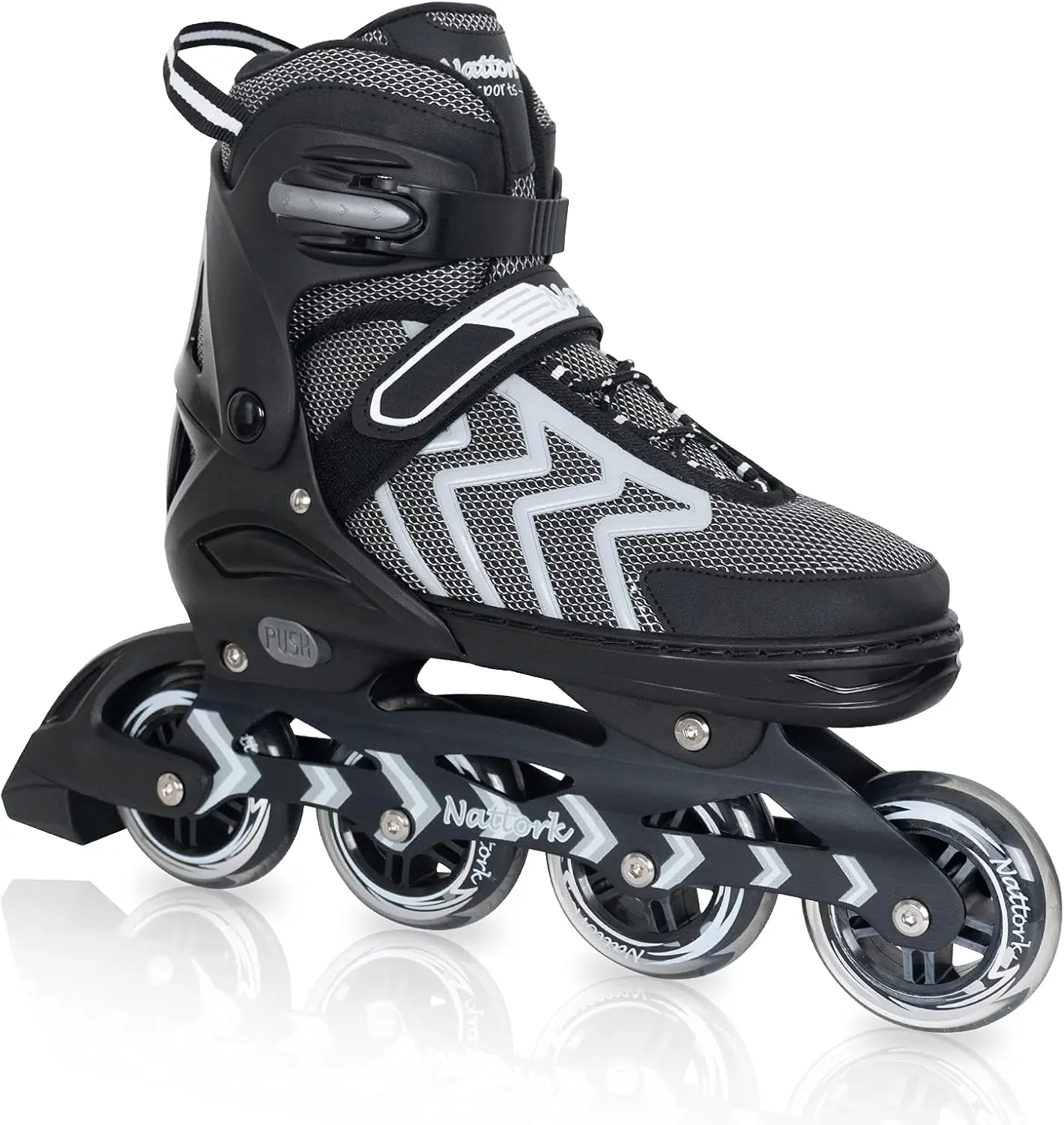 Adjustable Inline Skates for Teens & Adults, Aluminum Frame ABEC-7 Bearings Indoor Outdoor Commuter Blades, Beginners