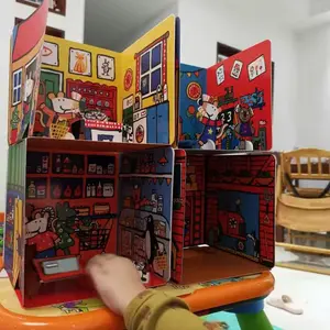 2025 5 books Maisy mouse 3D scene board book English picture book baby kids IQ EQ practice Nursery/Farm/House/Shop Christmas tree