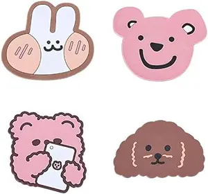 4 Pcs Silicone Colorful Animal Coaster Cup Mat Heat-Insulated Non Slip Drink Cup Mat