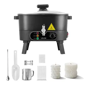 VEVOR Wax Melter for Candle Making, 6.3 Qts, Fast and Even Heating, with Easy Pour Spout and Temperature Control, Grooved Base for Non-Stick and Smooth Flow, Wax Melting Pot for Making Candles Soaps