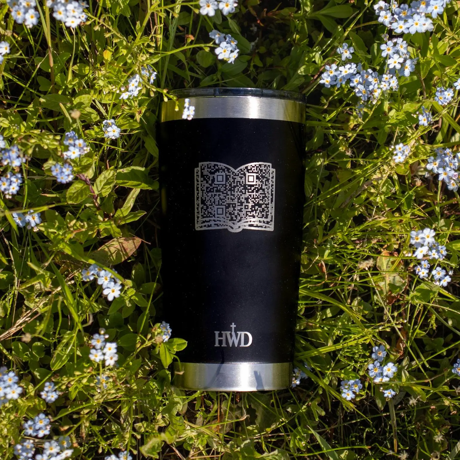 Christian Tumbler with Daily Bible Verse | Scan to Open Today's Word | His Word Daily QR Flask | No App | Insulated Stainless Steel Coffee Gift