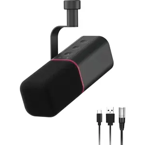 Cardioid Dynamic Microphone with Mic Cover, Vocal USB XLR Microphone for Podcasting, Streaming, Recording, Gaming and Voice-Over (Black)