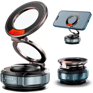 360? Adjustable Vacuum Suction  Phone Mount, 2025 Zinc Alloy Phone Stand for MagSafe Suction  Mount for  16/15/14/13/12/Android, Cell Phone Holders for Your //Travel