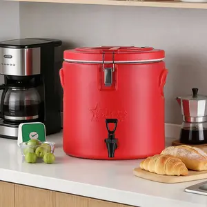 Multi-Functional Insulated Bucket, Lock-Closure Seal, Stainless Steel Inner Tank, Large Capacity Rice Porridge Soup Soybean Milk Container