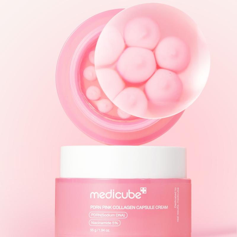 [medicube] PDRN Pink Collagen Capsule Cream | Pink Boba Cream | Salmon DNA, Niacinamide for Uneven Skin Tone, Glow Hydration