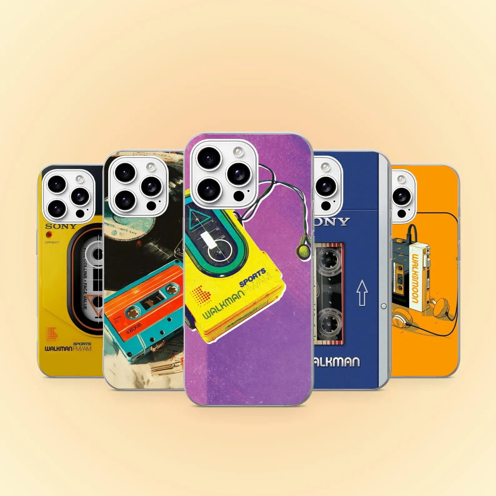 Retro W4lkm4n Phone Case Vintage Cassette Cover, Compatible with iPhone X, 11, 12, 13, 14, 15, 16, 17 & more