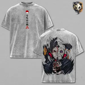 Obito Uchiha Washed Tee – Naruto Anime T-Shirt, Tragic Hero Turned Villain Lost Love Rin Uchiha Masked Man Tobi Seeking False Peace Broken Ideals Dark Emotional Legacy Vintage Streetwear