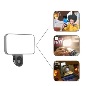 LED Three Color Fill Light, 3 Adjustable Brightness Phone Clip Light, Portable Selfie Light, USB Rechargeable, Perfect for Night Selfies and Videos