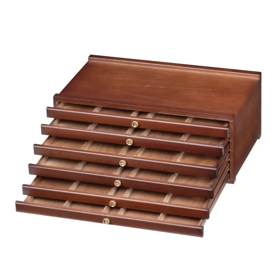 6-Drawer Storage Box-Walnut
