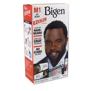 Bigen Ez Color for Men M1 Jet Black Kit Permanent Hair & Beard Color with Excellent Gray Coverage No Stains on Skin 3.82 oz
