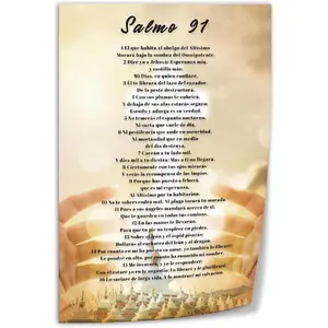 Bible Psalm 91 Poster Spanish Psalm 91 Quotes Poster 4Wall Poster Art Canvas Printing Gift Office Bedroom Aesthetic Poster 16x24inch(40x60cm) Unframe-style-1