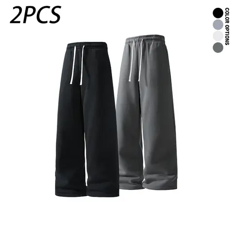 Men’s long pants for spring, summer, and autumn—simple drawstring waist, sporty and comfortable, versatile casual trousers for everyday wear.