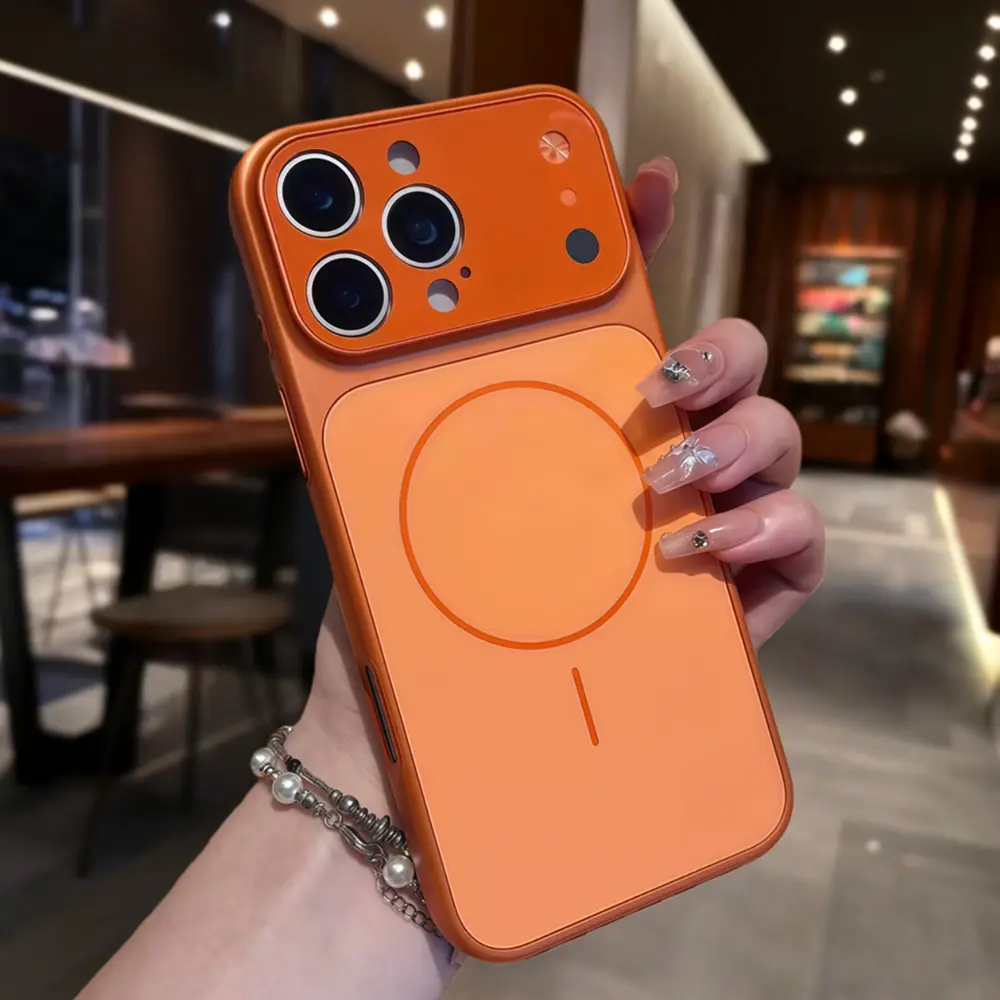 High-quality frosted glass magnetic phone case for iPhone 17 Pro Max  Air 16 pro max Anti drop lens protection Hard case AG Frosted Casing Magnetic Shockproof Cover
