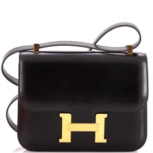 Pre-owned HERMÈS Leather Shoulder Bags Hermes Constance NM Bag Box Calf 24 by Rebag