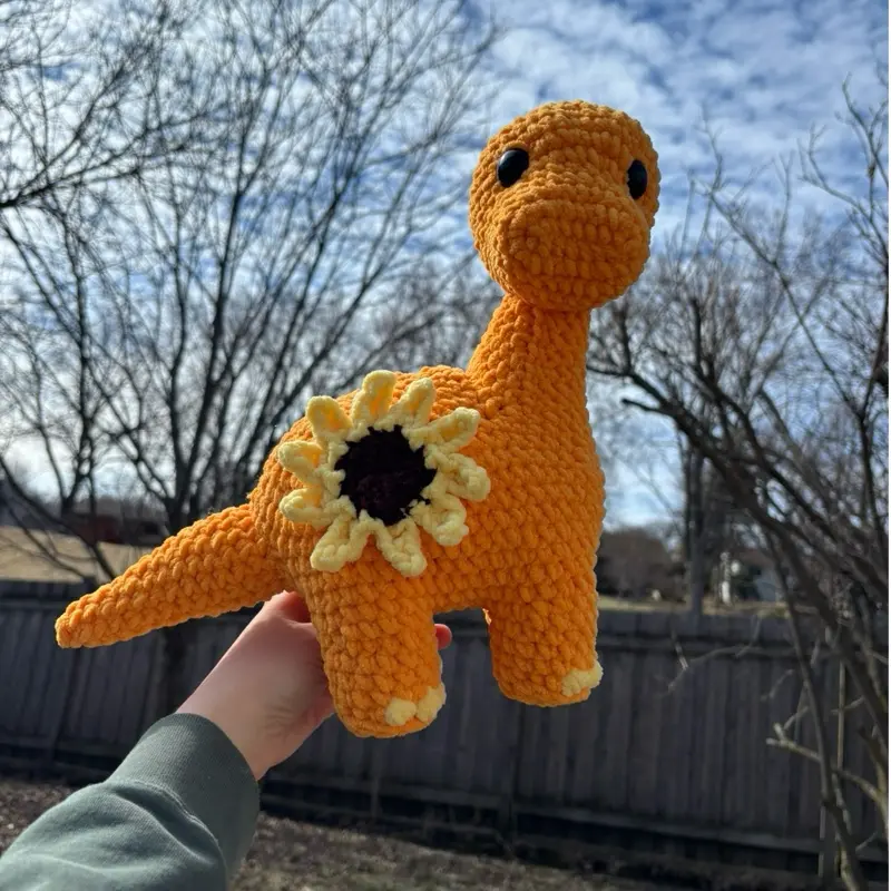 Crochet Sunflower Dinosaur