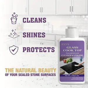 RXNX Glass Cooktop Cleaner (150 g / 5.3 oz), powerfully removes stains from glass cooktops, suitable for induction and gas stoves, does not damage surfaces and can polish [Fast local shipping in the USA]