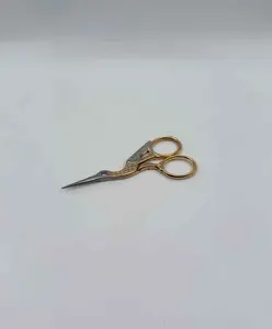 Stork Embroidery Scissors Gold Time - Premium Steel, Made in Italy