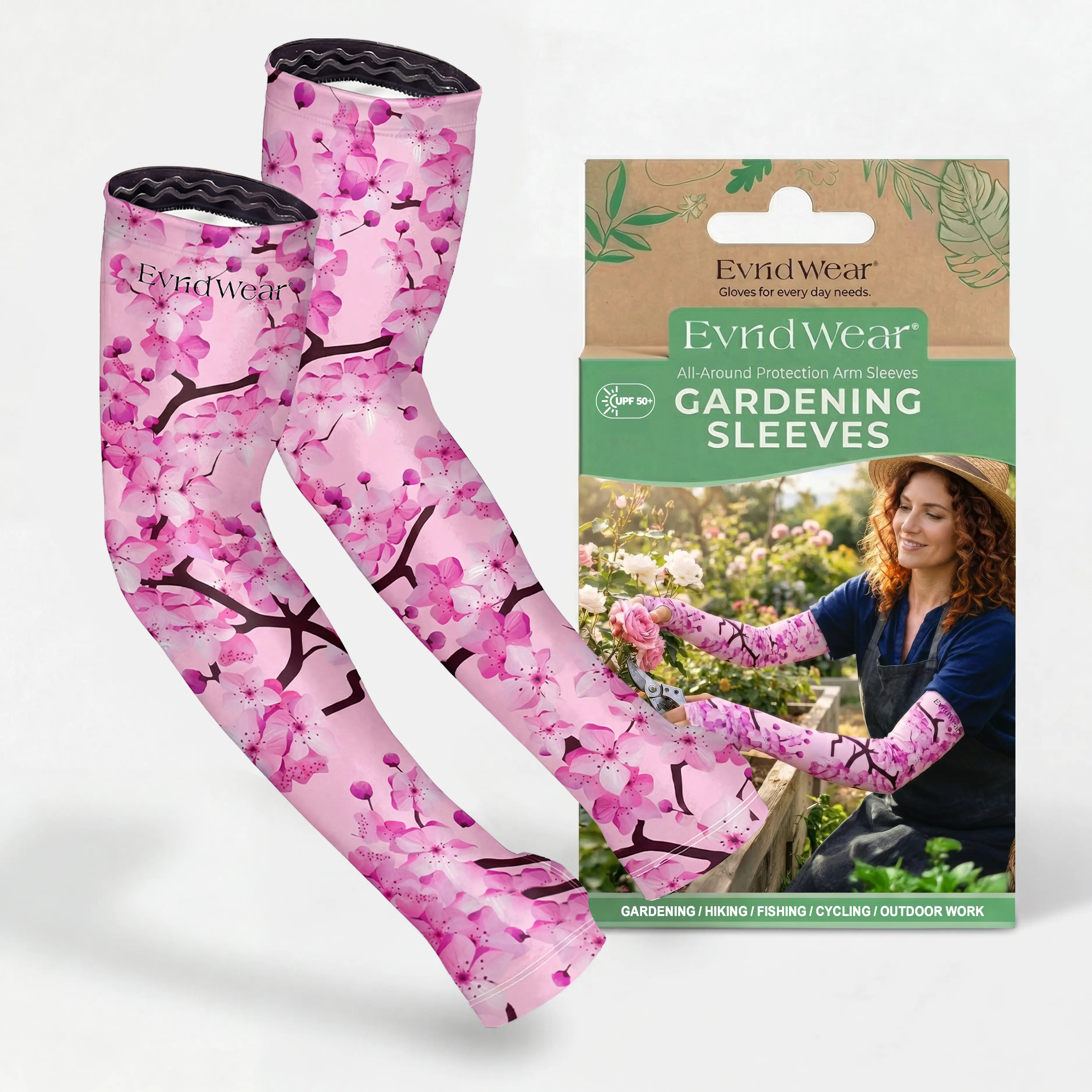 Evridwear Gardening Sleeves, UPF 50+ UV Sun Protection, Scratch-Resistant Cooling Arm Protectors for Farm Work, Outdoor Work, Fishing (For Men & Women)
