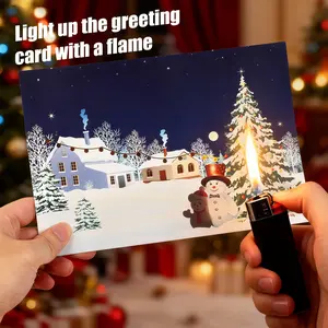 Creative Temperature-Changing Christmas Cards Christmas Gifts for Girlfriends & Couples Surprise Gifts for Family (Reusable Gifts)-twinkling christmas tree,holiday decor