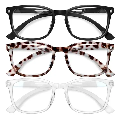 3 PCS Blue Light Blocking Computer Reading/Gaming/TV/Phones Glasses for Formal Business Women Men,Anti Eyestrain & UV Glare Reading Eyeglasses