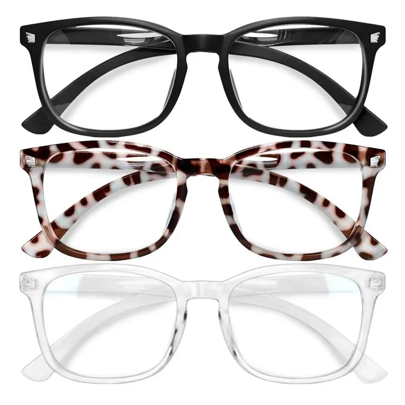 3 PCS Blue Light Blocking Computer Reading/Gaming/TV/Phones Glasses for Formal Business Women Men,Anti Eyestrain & UV Glare Reading Eyeglasses
